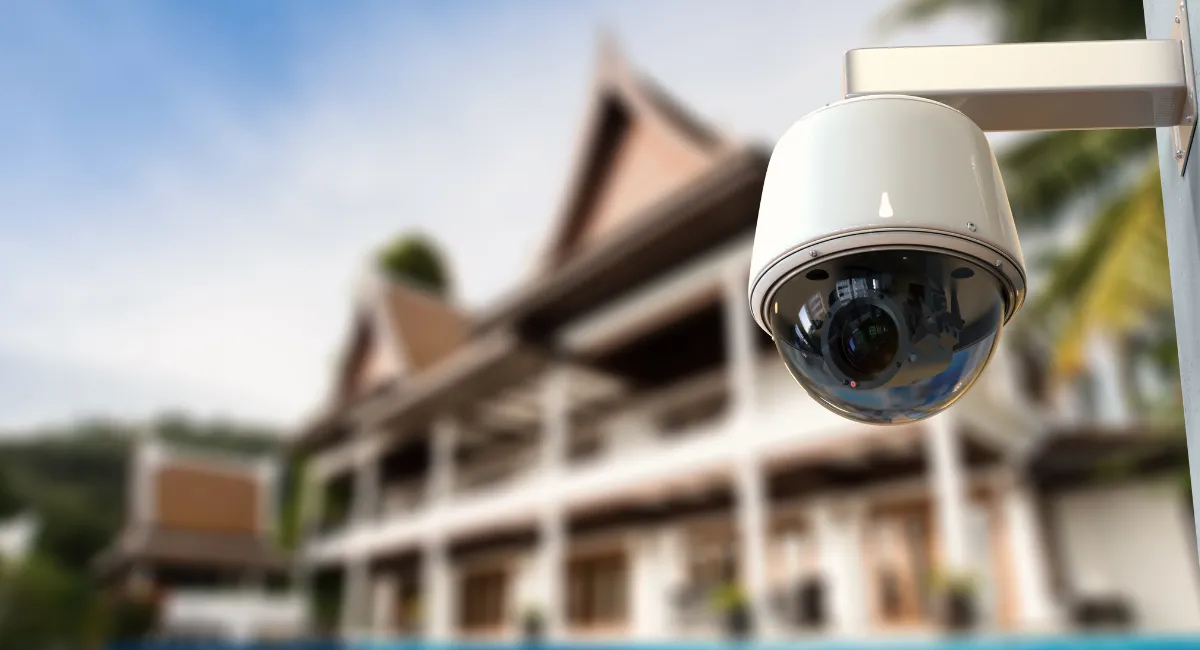 camara de sistema de CCTV para seguridad perimetral.